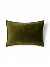 Rectangular Moss Green Velvet Cushion by ChalkUK